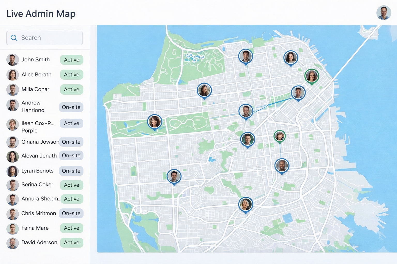 Real-Time Dashboard UI Mockup