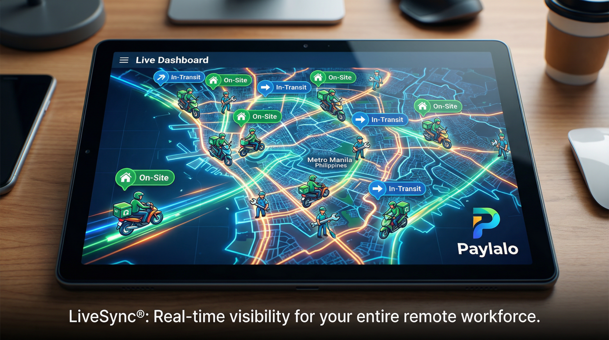 Mobile dashboard showing real-time performance analytics